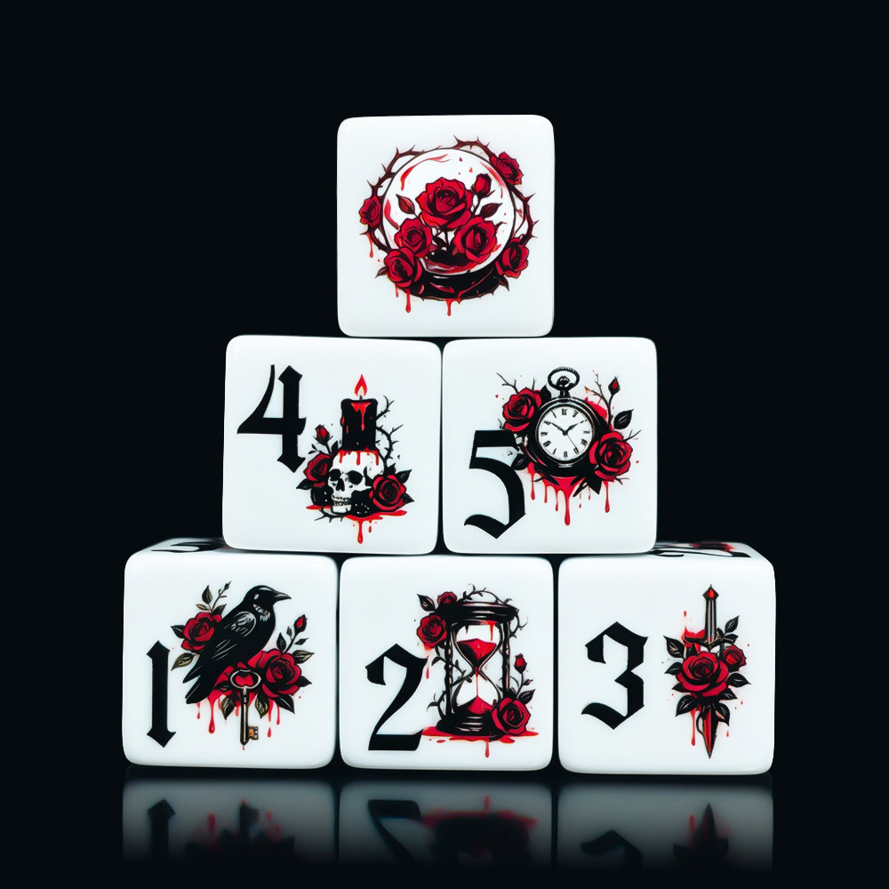 12Pcs Gothic Rose 16MM Printed - огляд і ціна Board Game Live