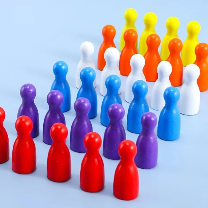 100 Pcs Colorful Wooden Chess  - огляд і ціна Board Game Illustration