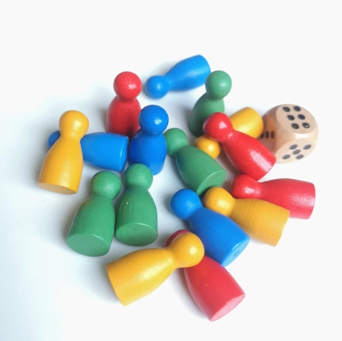 100 Pcs Colorful Wooden Chess  - огляд і ціна Board Game Illustration