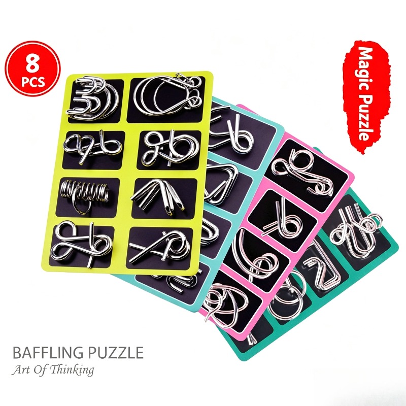 8 Pieces Metal Puzzle Set Clas - огляд і ціна Board Game Zone