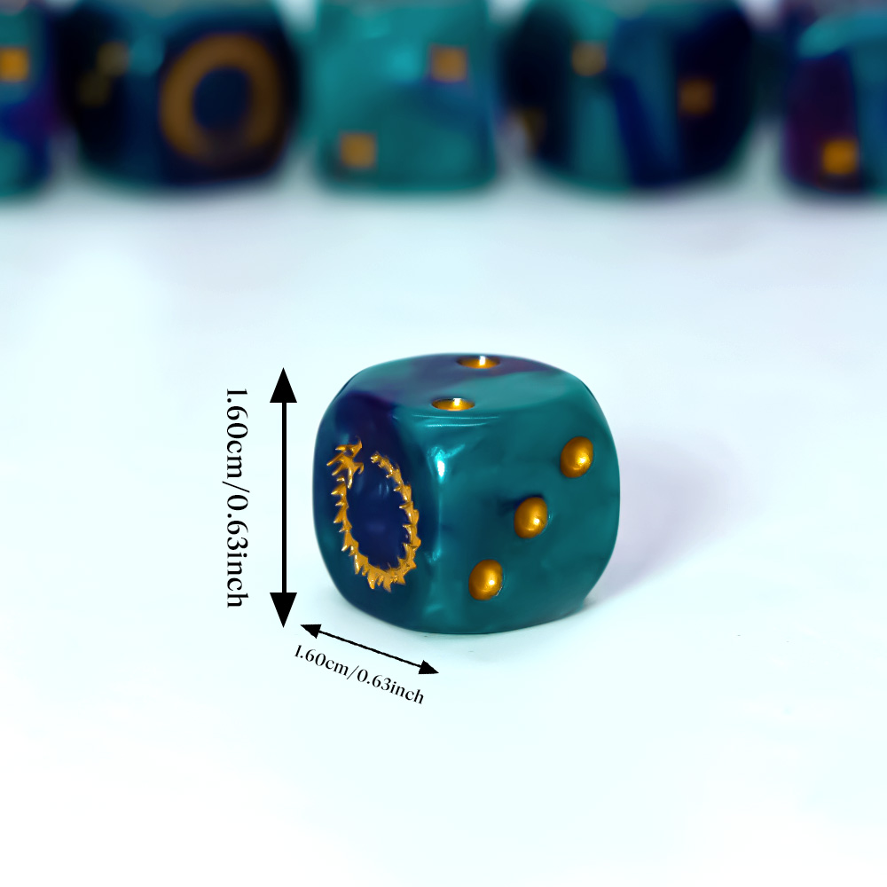 6Pcs Deep Sea Gold Flame D6 Di - огляд і ціна Board Game Zone