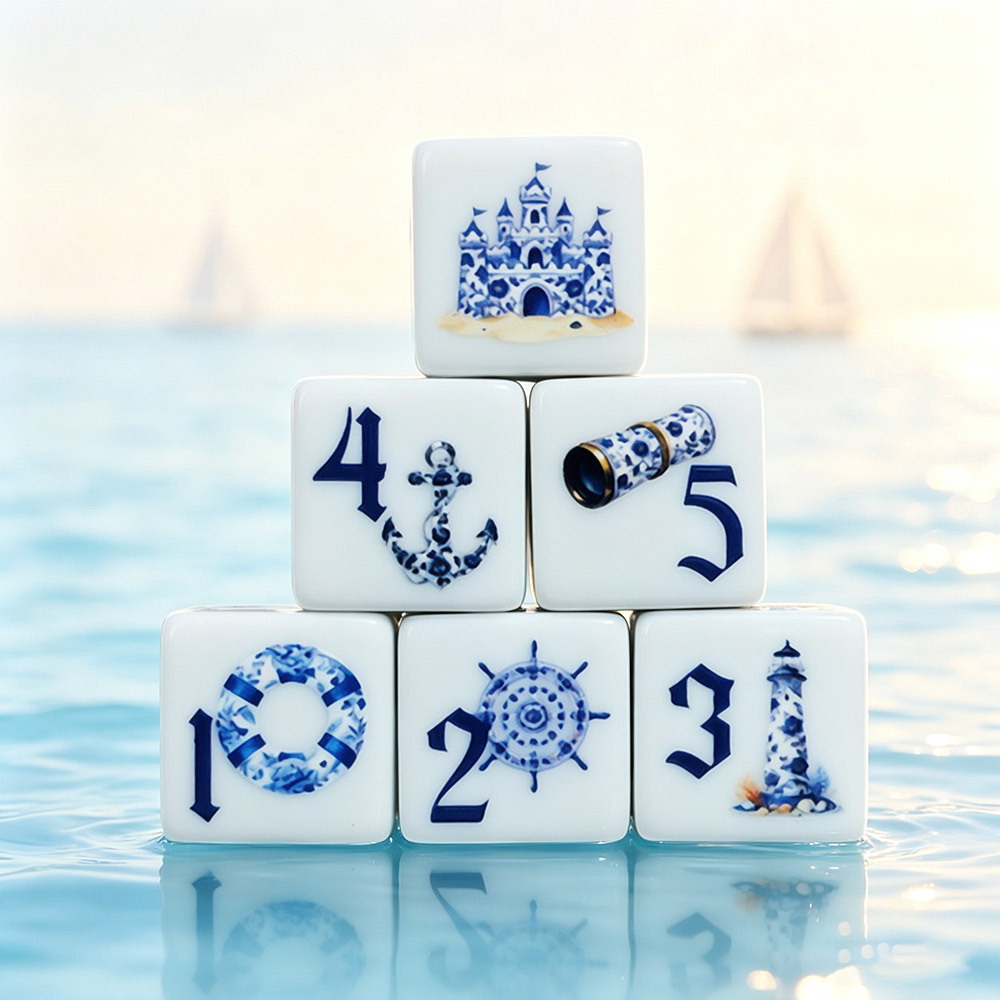 12Pcs Blue Nautical 16MM Print - огляд і ціна Board Game Live