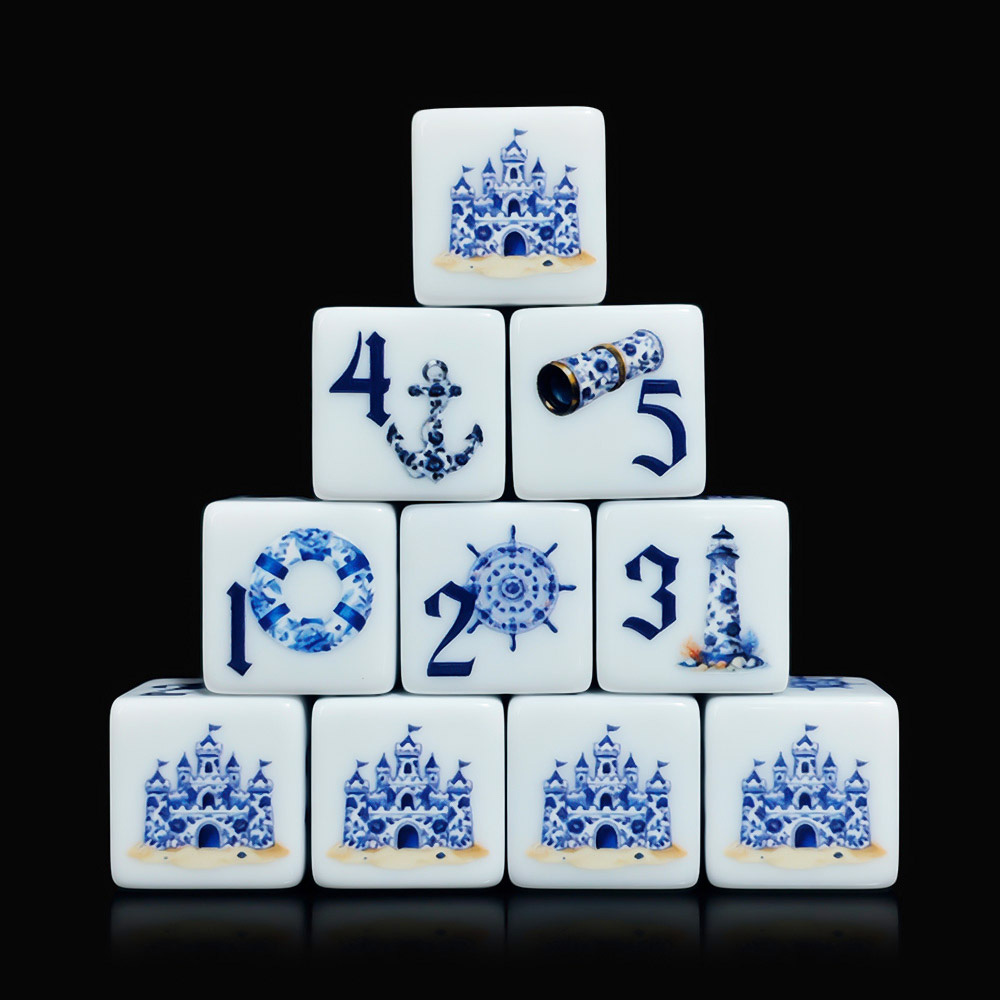 12Pcs Blue Nautical 16MM Print - огляд і ціна Board Game Live