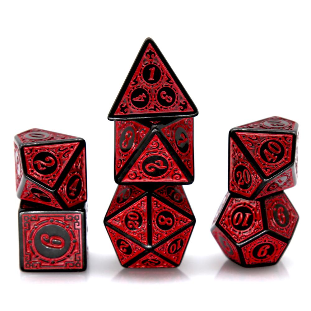7Pcs Black Red Acrylic Polyhed - огляд і ціна Board Game Live