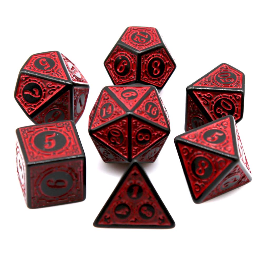 7Pcs Black Red Acrylic Polyhed - огляд і ціна Board Game Live